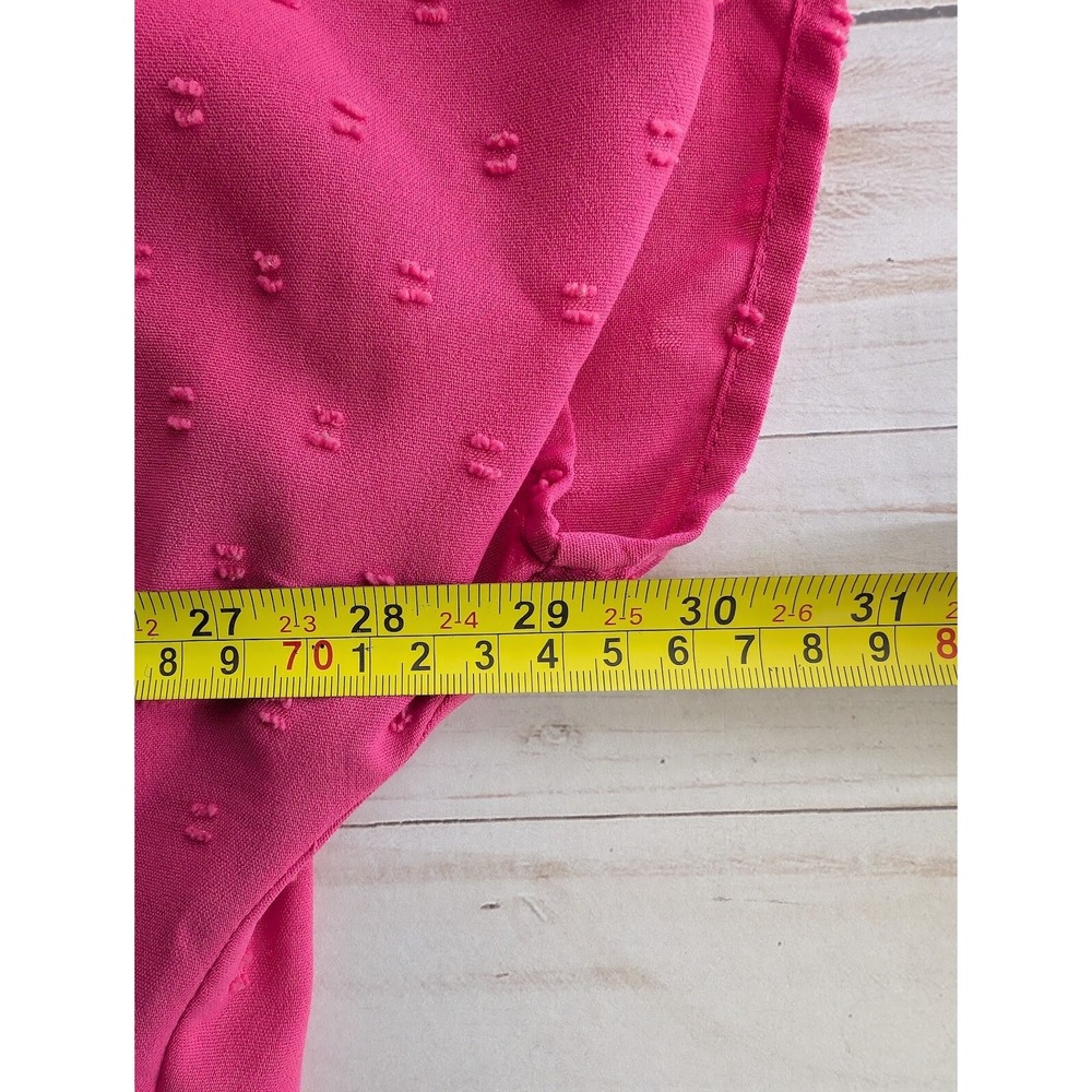 Emery Rose Size 3XL Womens Pink Textured V Neck Short Sleeve Casual Blouse‎ Top - Picture 4 of 8